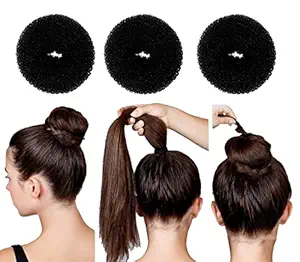 MOOLYAVAAN PRODUCTS Hair Donuts For Bun Maker Easy To Use Hair Styling Juda Maker Donuts Bun For Women & Girls (BLACK ){PACK OF } (PACK OF 1)