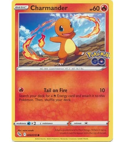 THE POKEMON COMPANY INTERNATIONAL Single Card CHARMELEON 009/078 Pokemon GO  : Amazon.co.uk: Toys & Games