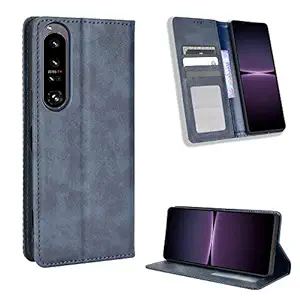 Kukoufey Case for Sony Xperia 1 IV Case Cover,Case for Sony Xperia 1 IV Case Flip Pu Leather Cover Blue