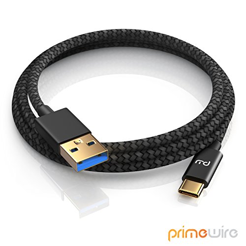CSL – 1m Premium USB C zu USB 3.0 Kabel | Ladekabel / Datenkabel | USB 3.1 GEN 1 | Metallstecker + Nylonmantel | 3-fach geschirmt | bidirektional | schwarz |fürs MacBook 12″, OnePlus 2, Nexus 5X, Nexus 6P, ChromeBook Pixel, Nokia N1 Tablet und weitere - 3