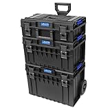 Rollen und Teleskopgriff für leichtes Verfahren auch bei schwerer Beladung