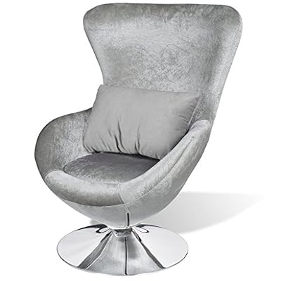 vidaXL Chaise uf pivotante avec coussin argent
