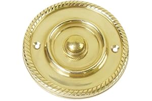 TUERKLINKEN-SHOP Klingel Klingeltaster antik Messing poliert #K22-M