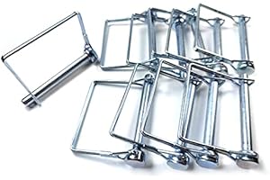 ZOROLE 10 Pieces Wire Lock Pin, 3/8 Inch (9.21MM) Heavy Duty Safety Coupler Pin Shaft Locking Pin for Farm Trailers Wagons Lawn Garden(Square, Silver)