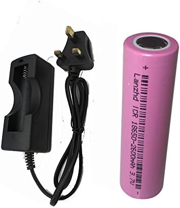 18650 Rechareable batteries 2600mAh Li-Ion 3.7V 18650 Battery and Charger Kit for LED Torches/Headlamps (single 1 battery)