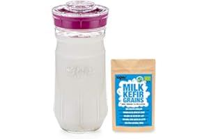 KEFIRKO Milk KEFIR Starter KIT 1400 ml – DEHYDRATED Grains (1g) (Pink)