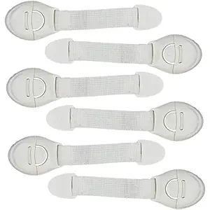 LADWA 6 Pieces Baby Safety & Baby proofing Flexible Nylon Strap Locks for Cabinet and Drawers Doors And Multi-Purpose Use