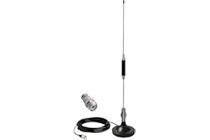 CYSSJF Antenna CB Magnetica 27 Mhz per Auto, Camion | Universale per Radio CB Midland, Uniden, President, Cobra,Alan | Con 5m RG58-Cavo, Connettore UHF PL259 & BNC, Ø95 mm Base Calamita, Alta 67cm