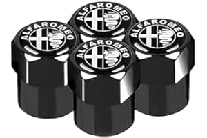 AKXBEFU 4 Pezzi Cappucci delle Valvole per Alfa Romeo 159 Giulietta Giulia 147 156 Mito, Tappi Valvole Pneumatici Auto, Tappini Gomme Auto, Coperchio della Valvola del Pneumatico