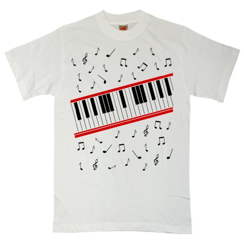 Hombre Michael Jackson Camiseta- Beat It Piano - White - Small