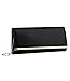 Produktbild SIX Elegante Clutch: Schwarze Abendtasche aus seidenmatt schimmerndem Kunstleder, mit goldenen Details und Abnehmbarer Trägerkette (463-636)