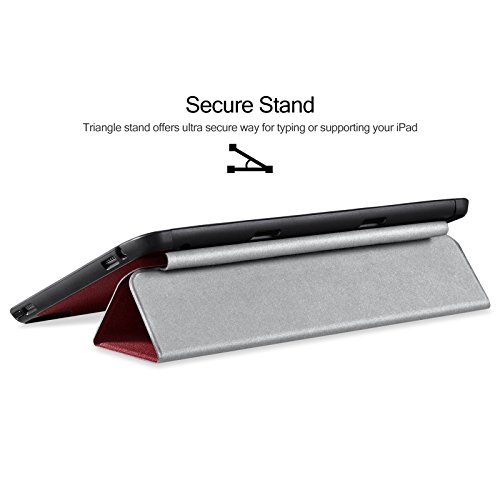 iVAPO iPad Pro 9.7 Hülle Pencil Halter Premium PU Leder Folio Case mit Auto-Schlafen/ Wecken und Stander Funktion Schutzhülle für iPad Pro 9.7 inch Smart Hülle (Rot) - 5
