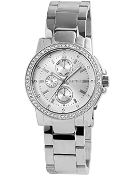 Raptor Damen Armbanduhr RA105 Edelstahlband Analog Quarz Silberfarbig RA10053-003