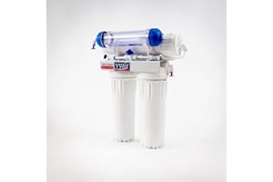 Vyair RO-100 Slim 4-Stage Reverse Osmosis Water Filter System With MB-115 DI Resin Stage - 100 Gallons Per Day (378 Litres) for Marine Aquariums and Window Cleaning