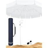 Aethra 220cm 10 Telli Profesyonel Plaj ve Bah&ccedil;e G&uuml;neş Şemsiyesi Kalın Su ge&ccedil;irmez Kumaş- 360&deg; Ayarlanır Başlık, Karbon &Ccedil;elik 