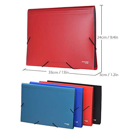 Carpeta expandible aibecy  tama  o A4 Legal Carta  13 bolsillos  para clasificar  organizar  cubierta para documentos de Impuestos  factura declaraciones  informes  pruebas  color verde  color azul