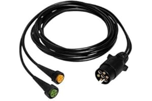 FKANHÄNGERTEILE Câble de remorque Aspöck - 4,5 m - Fiche 7 broches - Faisceau de câbles avec fermeture à baïonnette.