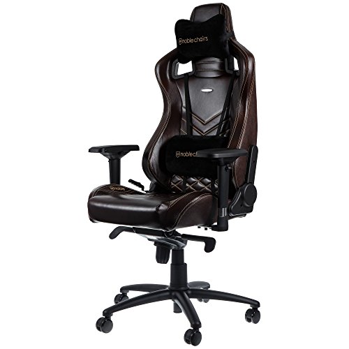 noblechairs EPIC Real Leather Gaming Chair - Brown/Beige with Genuine Real Leather, 2 Year Warranty, Up to 180KG Users, Perfect for an Executive Office Chair, Racing Seat Design
