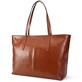  Ritzo by M ~ Ledertasche Damen groß Tasche Damen Shopper aus echtem Vintage Leder in Schwarz Cognac Braun und Blau (Cognac Braun)