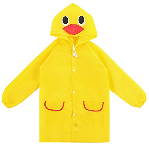 1-8 Year-Old Fashion Cute Baby Girls Baby Boys Skin-friendly Waterproof Raincoat Kids Poncho Animal Style Little Children Snow Rainy Day Wear Cute Cartoon Waterproof Hooded Raincoat Jacket All Seasons (Yellow, S)