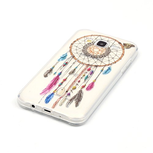 Samsung Galaxy J5 2015 J500FN Silicone Gel Funda Silicona Carcasa  Con HD Pantalla Protectora  Suave TPU Protectora Cubiertas Alta Calidad Cubierta De La Caja De Silicona Galvanoplastia Patr  n Caso Delgado Parachoques para Samsung Galaxy J5 2015 J500FN with Beautiful Colourful Pattern Design-Plumas Atrapasue  os