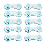 Door Drawer Cabinet Cupboard Safety Locks For Child Kids Baby Blue & White 10 Pack