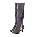 Produktbild Yinew Damen Reitstiefel Stiefel Herbst und Winter Reitsstiefel Spitze Troddel Schuhe Falten Rand Design für Damen Frauen Mädchen