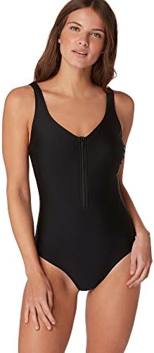 Beach Collection Black Zip Front Swimsuit