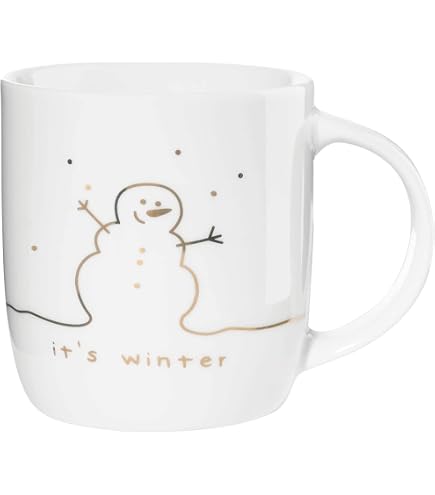 ASA Linia Tazza Con Manico In Fine Bone China – Bianco Lucido, Capacità 350 Ml, 8,7 X 9,4 Cm, Design Invernale Con Cuore - 3