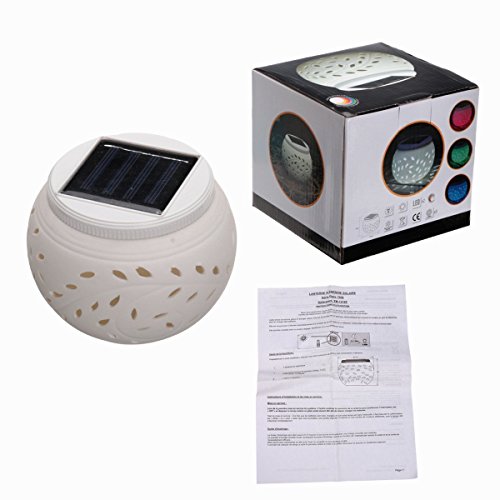 SOLMORE Solar LED-Dekoleuchten Solarleuchte Solarlicht Solarlampe Keramikleuchte Keramik Solarlaterne Solar-Dekoleuchte Dekoartikel Bunte DEKO - 7