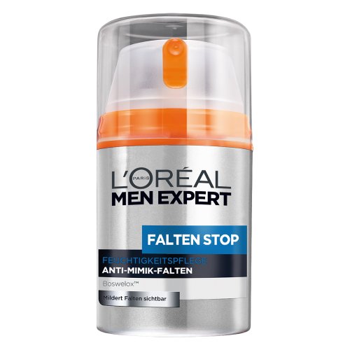 L'Oréal Men Expert Faltencreme Falten Stop Feuchtigkeitspflege, Anti Aging Creme für Männer, 1er Pack (1 x 50 ml)