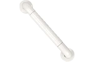 PHOEWON Barre d'appui WC Manche Mural SUS304 INOX Poignée de Baignoire Porte Serviette - 400mm (Blanc)