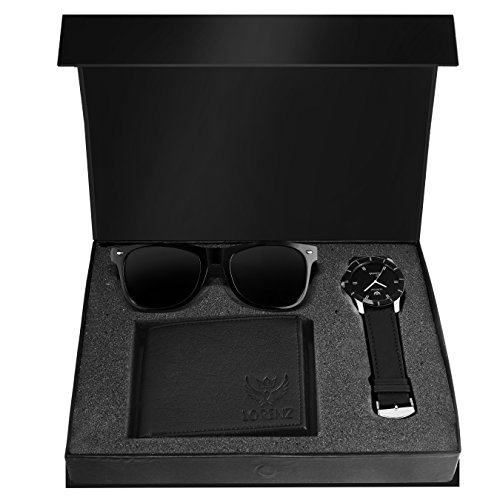 LORENZ Combo Of Black Mens Wallet ,Sunglasses & Watch RS.549 (82.00% Off) - Amazon LORENZ Combo Of Black Mens Wallet ,Sunglasses & Watch RS.549 (82.00% Off) - Amazon