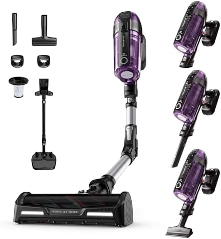 Rowenta X-Force Flex 12.60 Allergy, Aspirapolvere Senza Fili Potente con Regolazione Automatica della Potenza, Display, Stazione di Ricarica, Autonomia Fino a 45 Min, 150 AirWatt, RH98A0