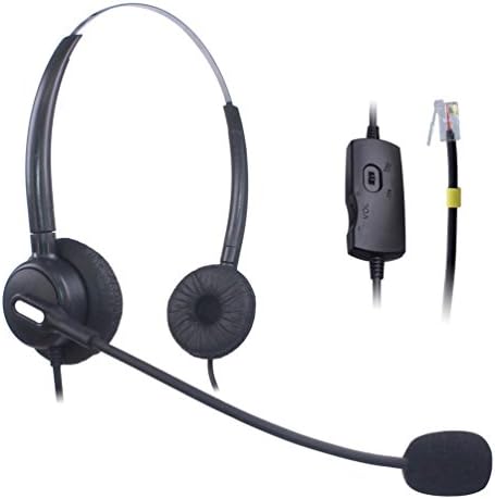 Vanstalk Hands Free Telephone Headset Dual with Noise Cancelling Mic, Volume Mute Control, Call Center Phone Headsets for Yealink SIP-T19P T20P T26P T32G T42G T46GT48G Snom 300 320(VT20BG)