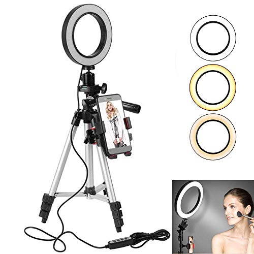 Support Téléphone avec Selfie Ring Light, leegoal 5,7'' LED Selfie Lumière avec Trépied réglabl Support Téléphone avec Selfie Ring Light, leegoal 5,7'' LED Selfie Lumière avec Trépied réglabl