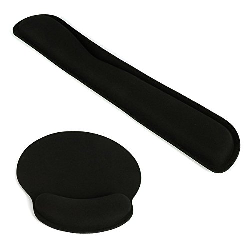 Reposamu  ecas Teclado Gel WEINAS Ergon  mico con Mu  ecas del Teclado Rat  n Pad Antideslizante para Ordenador Alfombrillas para Rat  n y Teclado Reposamu  ecas Espuma de Memoria Almohadilla de Rat  n - Negro