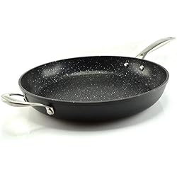 Durandal Prestige - Poêle Pro en Pierre granité avec Pouvoir antiadhésif renforcé, Manche Riveté, Fond nid d'Abeilles + 2 disques Anti-Rayures OFFERTS - Tous Feux Dont Induction (Poêle 32 cm)