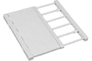 JONASHER Ausziehbares Schrankregal Spannstange Verstellbarer Kleiderbügel DIY Schrank Aufbewahrung Halter Kleiderschrank Organizer Trennwände Schuhregal 41 cm Breite für Badezimmer - Weiß