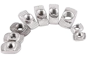 ESTINK Nakrętki T ze stali węglowej ocynkowanej z nakrętką młotkową z rowkiem T do profilu aluminiowego (EU20-M5 x 10 x 6), 50 sztuk