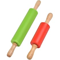 Sourcing Map Mattarello In Silicone Antiaderente 24cm Con Manico In Legno – Perfetto Per Pasta, Pane, Pizza E Fondente