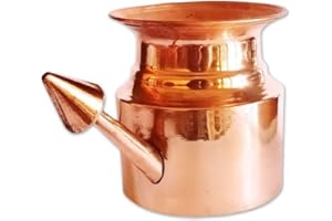 OMG DEALS OMG-Deal Traveller's Neti Lota Ramjhara Gebetskalash reines Kupfer Traditioneller Hindu-Pooja-Topf mit Kupfer-Reinigungspulver