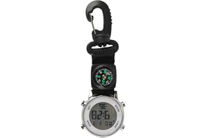 WANGCL Sjuksköterska fickur med karbinhake - multifunktionell digital , vattentät zinklegering, 13,5 cm längd, vit, 55 g