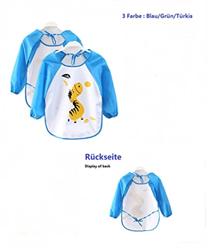 WeiterVor 3-Pack Wasserdicht Babylätzchen Langarmlätzchen Auffangschutz 1-3 Jahre - 3