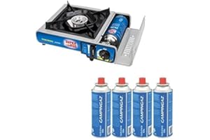GENÉRICO Pack Hornillo Super Ego + 4 Cartucho de Gas CAmpingaz cp250