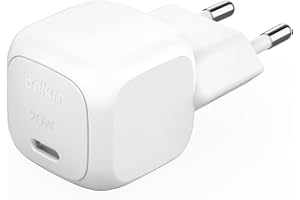 Belkin BoostCharge kubformad USB C-laddare, snabbladdare för 20 W med USB C, Power Delivery för Apple iPhone 16, 16 Plus, 16 Pro, 15 Pro Max och senare, samt Samsung Galaxy S24, iPad, AirPods, m.fl.