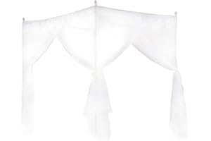 4 Hörn Stolpe Princess Sängkapell, Polyester Sänggardin Andas Mesh Säng Gardin Sängkapell Nätspetsdesign Prinsessstil Sängnät för Flickor Barn Vuxna Sovrumsdekoration (150 * 200 * 200)