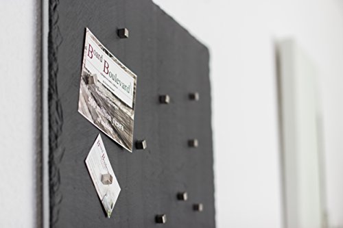 Schiefer Magnettafel (Echt Massiver Stein) ! – Pinnwand + Kreidetafel in 60 cm x 45 cm inkl. 10 Magnete – 350-500 Millionen Jahre alter Schiefer aus Spanischem Bergbauvorkommen - 3