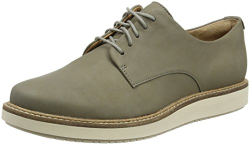 Clarks Glick Darby, Zapatos de Cordones Derby para Mujer, Gris (Sage Nubuck), 38 EU