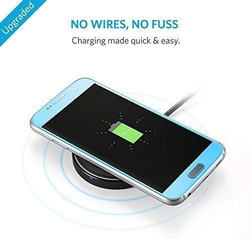 Anker PowerPort Chargeur sans Fil - Chargeur par Induction pour Appareils Compatibles Chargeur sans Fil - pour iPhone X   8 8 Plus  Galaxy S6   S6 Edge  Nexus 4 5   6 7  LG G3 et Autres  Noir 